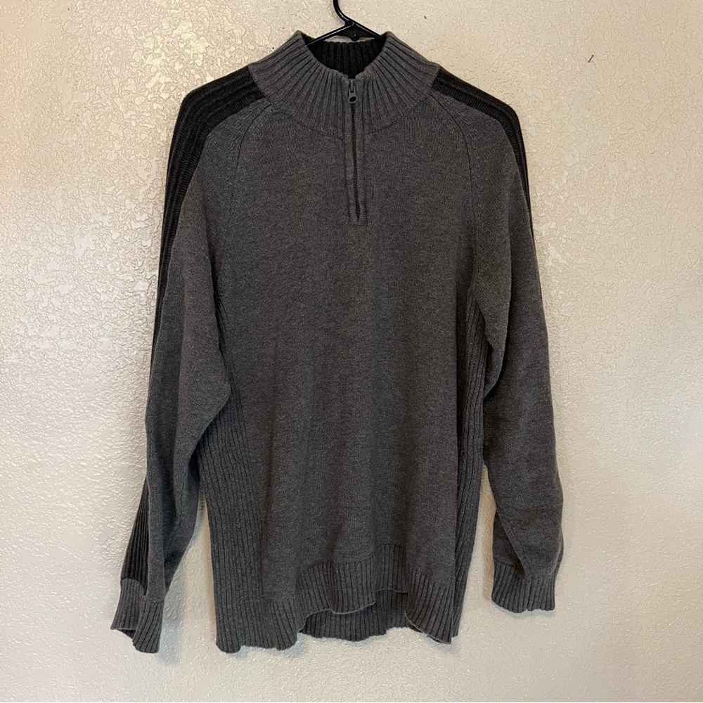 Cozy Grey American Rag XL Quarter Zip Cotton Sweater